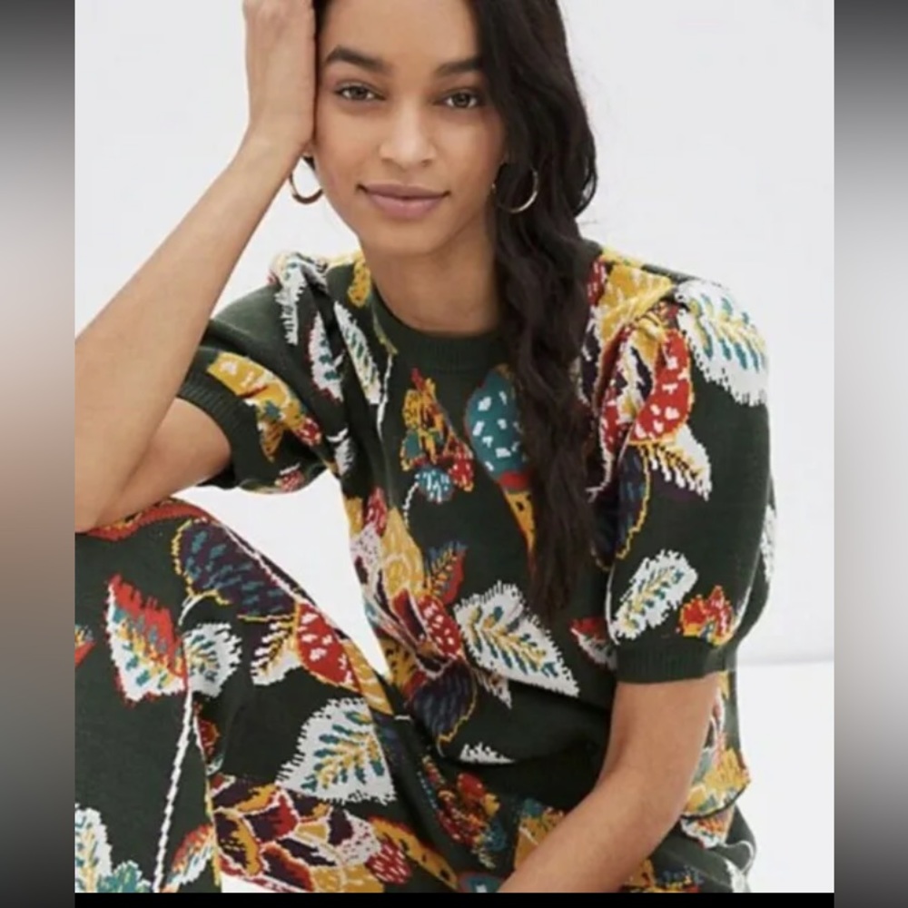 NWT Farm Rio x Anthropologie MARGARITA Floral SET - top and pants - SZ XS
